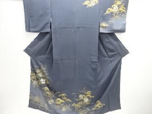 家紋に松竹梅模様刺繍訪問着